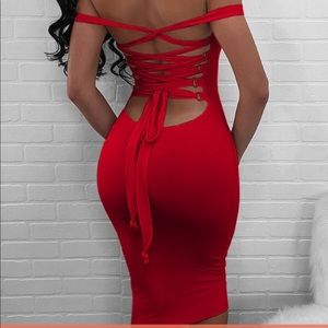 Sexy bandage strappy back bodycon dress